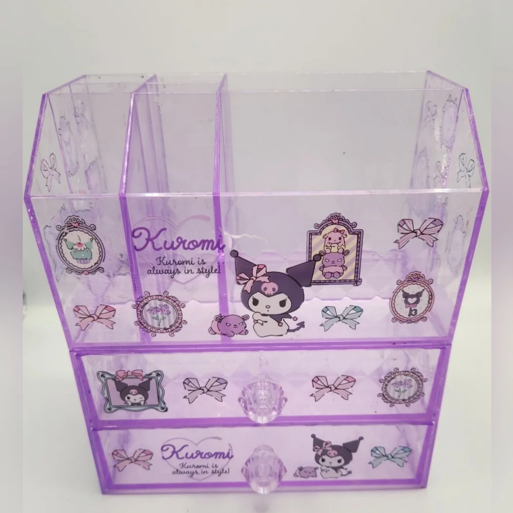 ☆ Sanrio Purple Kuromi Facted Crystal Cosmetic Stackable Organize Drawer
